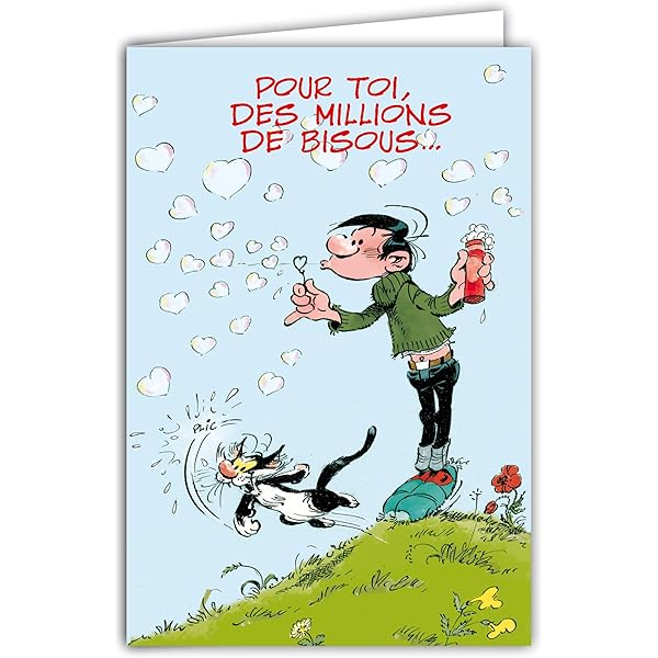 Carte Anniversaire Gaston Lagaffe Belgique 1 Un An De Plus Amazon Fr Fournitures De Bureau