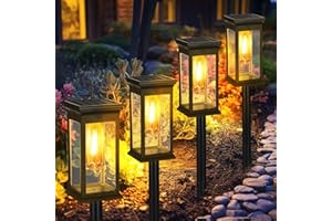 Collazoey Lampy solarne do ogrodu, 4 sztuki, solarne lampy ogrodowe, klasa wodoszczelności IP65, automatyczne włączanie/wyłączanie, oświetlenie krajobrazu, odpowiednie do podwórza, tarasu trawnikowego