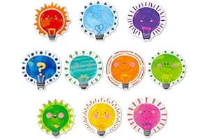 GETHELUD 50 bunte Papierausschnitte, doppelseitiger Druck Beleuchtung Akzente Ausschnitte Bulletin Board Klassenzimmer Dekoration in 10 Designs Urlaub Dekoration Party Supplies für Kinder Lehrer Student