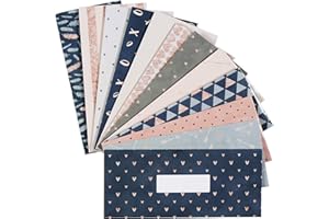 LAMARE Geldumschläge für Geldsystem – 12 Stück Geldumschläge für Bargeld Budgeting plus 12 Budgetblätter – Geldumschläge für Budgeting – Geldsparumschläge System Brieftasche für Bargeld Budgeting