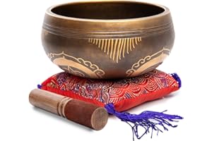 Tibetan Singing Bowl Set - Easy To Play Authentic Handcrafted For Meditation Sound Chakra Yoga Healing By Himalayan Bazaar