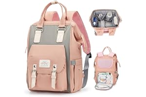 HPLQQ Borsa per fasciatoio grande Zaino,Zaino Mamma Fasciatoio per neonati Roba per carrozzina Borsa da viaggio con tasche isolate Cinghie per passeggino Durevole per la cura del bambino,Design aperto
