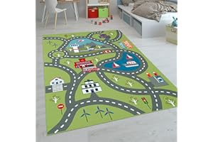 ‎PACO HOME Paco Home Kinderteppich Teppich Kinderzimmer Spielteppich Junge Mädchen Modern rutschfest, Grösse:140x200 cm, Farbe:Grün 2