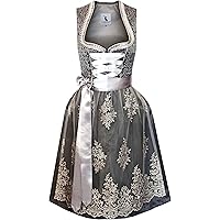 Alpenmärchen ALM565 Midi-dirndl Fee uit exclusieve collectie, incl. kanten schort, maten 32-54, Oudroze, 48