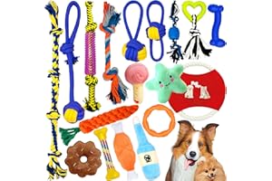 McNory Hundespielzeug Set,18 Pcs Seil Ball Hunde robuste Zähne Kauen langlebig Spielzeug Zahntraining Set Für Kleine große mittelgroßen Hund Interaktives Spielset Unzerstoerbar BaumwollknotenTau Tier