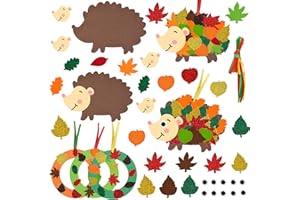 NHYDZSZ Manualidades De Otoño Para Niños,DIY Juguetes de Fieltro Manualidades de erizos para niños Manualidades de Búho para Niños,Creativos Manualidades de Otoño e Invierno Kits Guirnaldas de otoño (A)