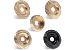 ASMIZ 5PCS Angle Grinder Wood Carving Disc Set for 4" and 4 1/2", Attachments with 5/8 inch Arbor, Grinder Cutting Disc Wood Shaping Tools, Grinding Wheel Shaping Disc for Cutting