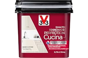 V33 Smalto Rinnovare Perfection Cucina Bianco Cotone Satinato 0,75 L