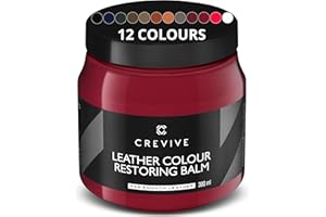 CREVIVE Leather Restorer Cherry 300 ml - Leather Colour Restorer - Leather Restorer for Sofas - Leather Balm Cherry