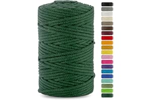 Netuno 1x corda macramè colorata verde bottiglia 5 mm 100 m filo macrame corda di cotone filato di cotone cordoncino corda per lavori uncinetto ferri da maglia gomitolo macramè cordino macramè