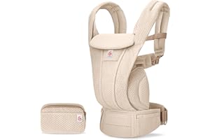 Portabebés Ergobaby Omni Deluxe todo en uno para recién nacidos desde el nacimiento hasta los 20 kg, ergonómico portabebés de malla de 4 posiciones portabebés de espalda, Natural Beige