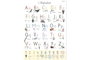 PACKLIST Poster de l'Alphabet Français avec des Lettres et des Animaux Amusants pour une Apprentissage Facile - Parfait pour Décorer les Chambres d'Enfants et les Salles de Classe