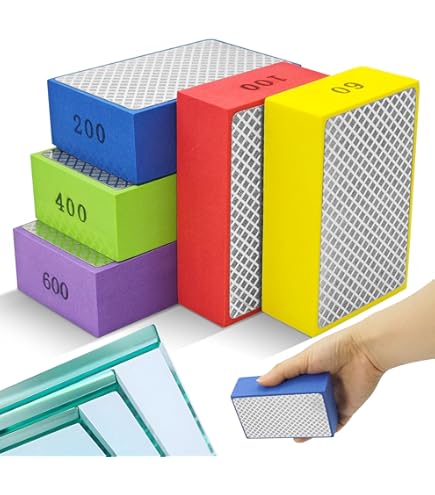 Set De 4 Cales Diamant à Poncer – Grains 60 à 400 – Pour Carrelage, Pierre, Marbre, Granit, Verre Et Métal