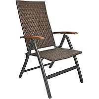 Brubaker Polyrattan Gartenstuhl Modena - Hochlehner aus Metall und Poly Rattan klappbar - 7-Fach verstellbare…