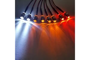 SHARE GOO ShareGoo 8Leds LED Light Headlights Lighting Taillight Kit Compatible with Traxxas HSP Tamiya Redcat RC4WD Axial SCX10 RC Car Truck Tank Crawler,Red Orange White Led