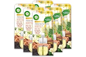 Air Wick Duftölflakon Nachfüller Sandelholz und Weiße Lilie – Warmer, blumig-frischer Raumduft – 6er Duftöl Set – Plastikfreie Verpackung