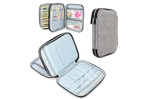 LOOEN Stricknadeln Tasche,Organizer Tasche für Rundstricknadeln, 23.6 Zoll Stricknadeln und anderes Zubehör, Aufbewahrungs Organizer Tasche(Keine Zubehör enthalten)