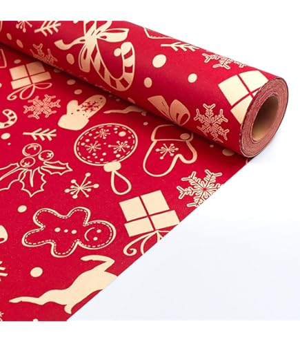 FullJoyHut Christmas Gift Wrapping Paper Set, Includes 10