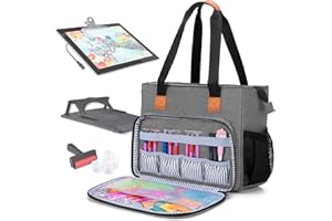 Luxja Tragetasche für LED Licht Pad, A4 Leuchttisch Leuchtplatte Aufbewahrungstasche, Reisetasche für Diamond Painting Tools und Zusätzlich Zubehör, (NUR EINE Tasche), Grau