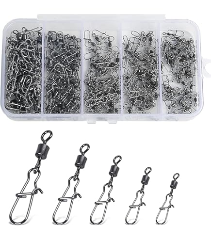 Girelle Pesca AMZfishing® 20x Girello Per Pesca Con Fast-Lock | Girello A Moschettone Per Pesca | Assortimento Di Girelli | Set Di Girelli | Girelli Per Pesca Accessori Pesca Professionali