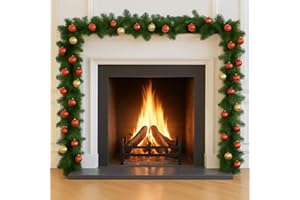 Festive Fix 2.7m Alaskan Pine Christmas Garland – Extra Thick Full Green Fir Garland for Fireplace, Stairs, Door & Table – Realistic Xmas Garland for Indoor & Outdoor Decoration