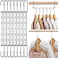 HOUSE DAY 8Pcs Magical Hangers Closet Space Saving Wardrobe Clothing Magic Hangers Oragnizer Heavy Chrome Hangers, Updated Hook Design 26cm Long