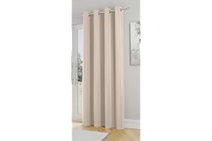 Enhanced Living Zasłona na drzwi z pojedynczymi przelotkami, jednokolorowa, supermiękka, naturalna blokada termiczna, 168 x 214 cm, oszczędność energii i redukcja hałasu, zasłona na drzwi do salonu i