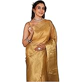 HAIDER ALI AND SONS Women Handloom Pure Soft Tissue Saree With Banarasi Weaving Zari Border And Running Bp | Saree For Party,
