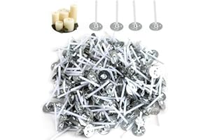 DNSHAN Candle Wicks for Making Candles, 200 Pack 2.6cm Pre-Waxed Wicks with Metal Tabs for DIY Craft, Low-Smoke and Long-Lasting Soy Wax Candle Making Supplies for Tea Lights Candles