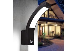 Maxkomfort LED Aussenleuchten Bewegungsmelder Wand-leuchte Wandlampe Flurleuchte Fluter 15W schwarz modern IP54 PIRIT-BK