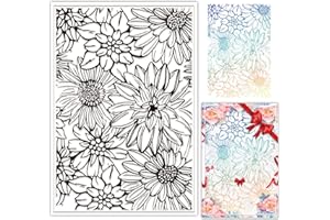 CRASPIRE Sunflower Clear Rubber Stamps Flower Background Plant Transparent Postmark Silicone Seals Stamp DIY Scrapbooking Paper Craft Cards Making Photo Album Decorative
