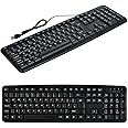ZENO USB Wired Keyboard | USB Keyboard Plug and Play | Slim Full-Size Qwerty UK Layout Keyboards for PC Desktop Computer Laptop | Spill Resistant | Black