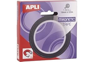 APLI 17724- Cinta adhesiva magnética, 19 mm x 2,5 m