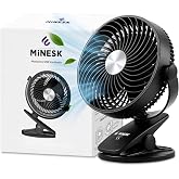 مروحة Minesk Mini - مروحة USB لسطح المكتب - تثبيت بالمشبك - قابلة للتعديل 360&deg; - رائعة للغاية مع تدفق هواء قوي للغاية