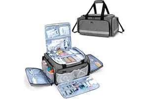 Trunab Szara pusta torba pierwszej pomocy, profesjonalna medyczna torba o dużej pojemności z wewnętrzną tablicą podziału i antypoślizgowym dnem, odpowiednia dla pielęgniarek, domowych, EMT, EMS