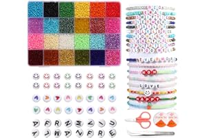 MUYANS Perline per Braccialetti Bambini Adulti, 11000 pezzi Perline per Bigiotteria fai da te, 24 Colori da 3 mm Set Perline per Gioielli fai da te