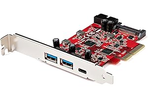 StarTech.com 5-Port USB PCIe Card - 10Gbps USB 3.1 Gen 2 PCIe Card w/ 1x USB-C & 2x USB-A - 1x 2 Port IDC (Internal 5Gbps USB Header Expansion) - USB C PCI Express Controller Card (PEXUSB312A1C1H)