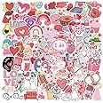 Jagowa 100PCS Heart Shape Love Stickers, Jagowa Waterproof Vinyl Stickers for Valentine's Day Wedding, Luggage Laptop Gift Letter Decorations Stickers