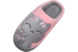 Saguaro® Pantofole invernali in cotone felpato caldo morbido pantofole morbide Home antiscivolo con cartoon per uomo e donna