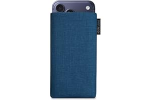 Adore June Classic Ozean-Blau Tasche kompatibel mit iPhone 17 Pro Max Handytasche aus widerstandsfähigem Cordura Stoff mit Display Reinigungs-Effekt