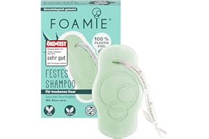 ‎FOAMIE Foamie Festes Shampoo Trockenes Haar & Trockene Kopfhaut Öko-Test Sehr Gut, Feuchtigkeitsshampoo mit Aloe Vera & Mandelöl, 100% Vegan, Plastikfrei, 80g