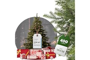 ‎BOOMDING Künstlicher Weihnachtsbaum mit Beleuchtung | 180 cm | 400 LED | Weihnachtsbaum künstlich wie echt | LED Weihnachtsbaum inkl. Metallständer und Aufbewahrungskarton | Tannenbaum künstlich wie echt