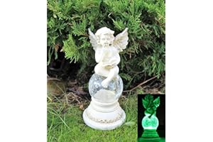 HH HOME HUT Solar Powered Fairy Angel Cherub Garden Resin Ornament Figurine Statue HOME HUT®