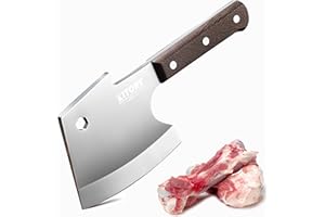Kitory Mannaia da Cucina Lama 15cm, Accetta da Cucina pesante da 0.75 kg, per carne congelata e ossa grandi, A forma di ascia, spessore di 5 mm