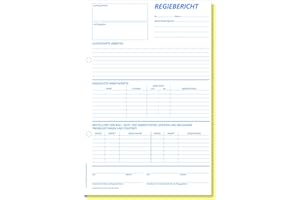 Omega Druck Regiebericht 708 OK, selbstdurchschreibend, A4 hoch, 2 x 50 Blatt, weiß/gelb