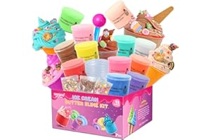KILPKONN Butter Slime Kit Cloud Slime, 12 Pack Fluffy Butter Slime for Girls, DIY Slime Making Kits with Cream Accessories Sets, Play Mat, Slime Charms, Stress Relief Slime Putty Toy Gift for Boys