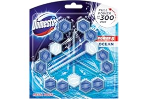‎DOMESTOS Domestos Power 5 WC-Stein Ocean 3er-Pack mit der Hygiene-Kraft für ein sauberes WC