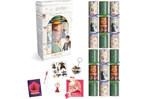 abeec Harry Potter Christmas Crackers - 6 x 12 with 2 Magical Designs, Party Hats, Jokes & Wizard-Themed Gifts – Perfect for Festive Celebrations & Family Parties