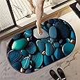 Wazdorf 3D Bathroom mat, Door Mat, Floor Mat,Rare 3D Patterned Bath Mat, Bathroom Decor,Anti-Slip, Absorbent Bath Rug, Quick Drying, Easy Care Shower Rug, Decorate (60X40CM) (Seashell)
