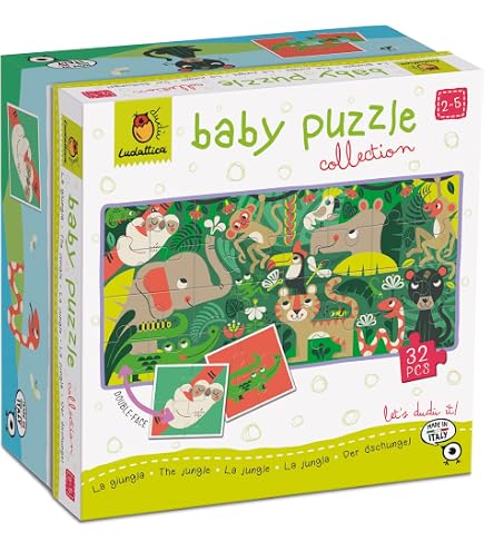 Ludattica | Baby Puzzle Il Mare | Puzzle bambini da 2 anni | Puzzle Double Face 32 pezzi | Due giochi in uno | Dimensione 67 x 32 cm | Made in Italy